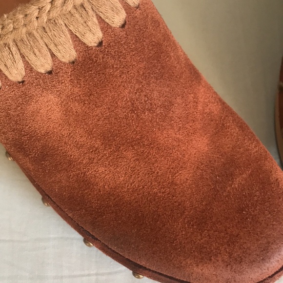 NWT Antelope Hedy brown suede leather slip on clogs Size 38/7 boho gypsy hippie - Picture 11 of 13